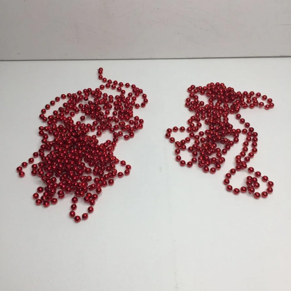 Home for the Holidays Set of 2 Red Beaded Garlands ~192